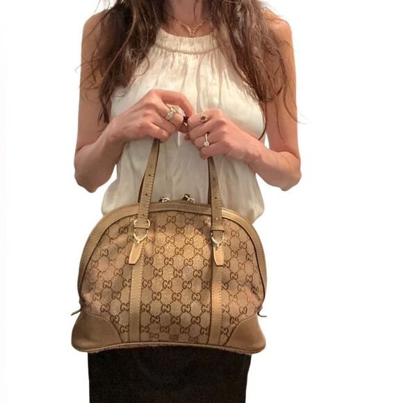 Gucci Brown Shoulder Bag with Leather Trim - Picture 11 of 11